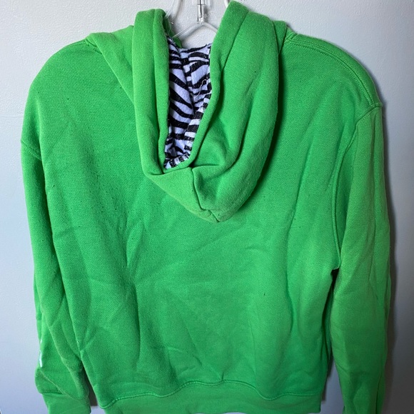Green/zebra print Avalon NJ hoodie - Picture 2 of 4